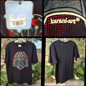 NEW Medium men Karani Art t-shirt short sleeve black shirt Death Vader Star Wars